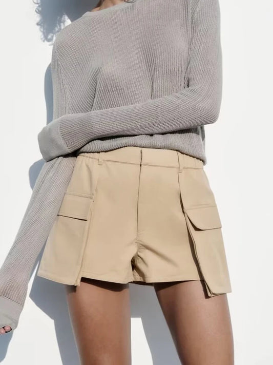 SLTNX Traf Fashion Women Cargo Skirt 2023 Summer with Pockets Casual A-Line Skirts Ladies Chic Elegant Mini Short Skirts
